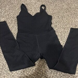 JoyLab Sleek Black Textured Jumpsuit